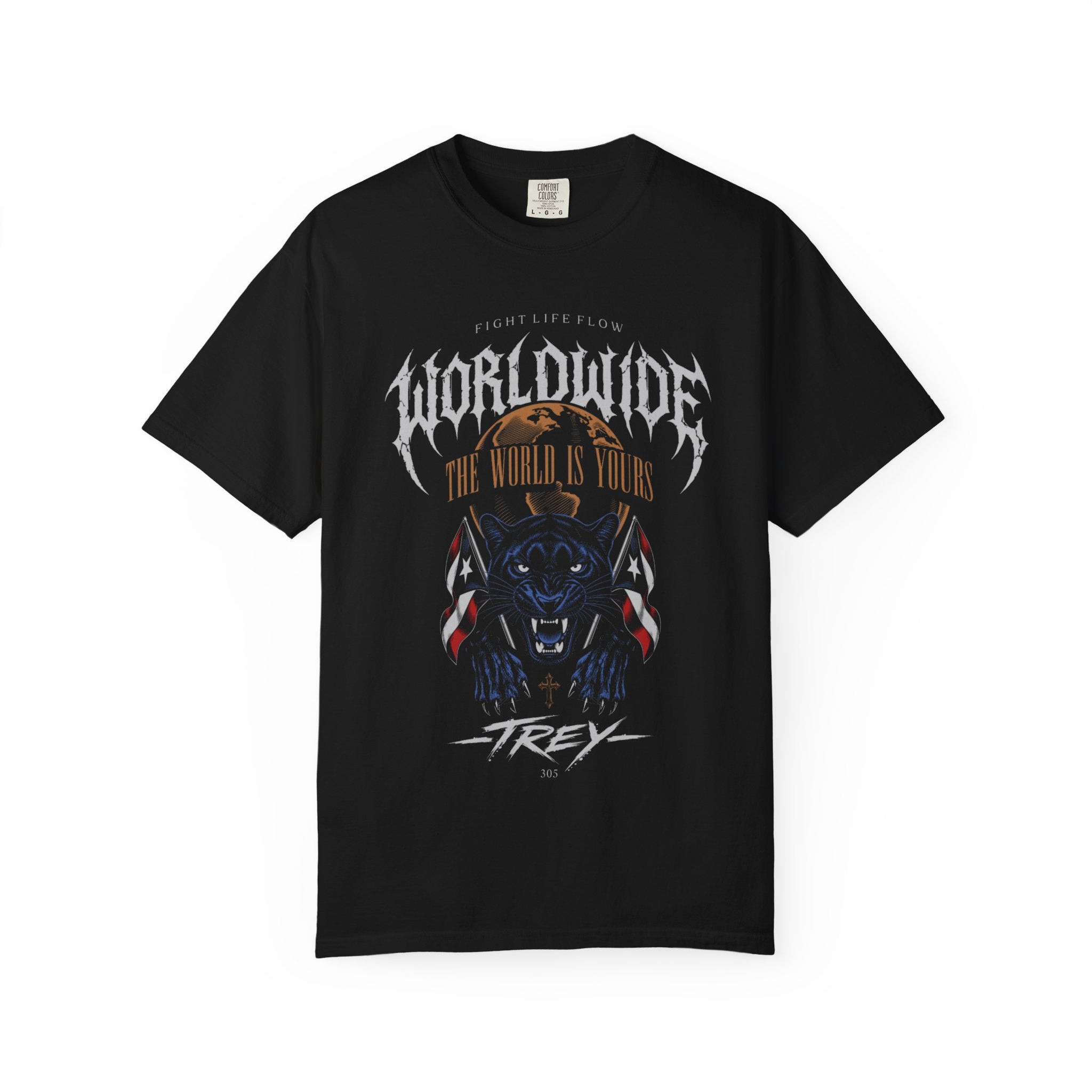 WORLDWIDETREY — THE WORLD IS YOURS TEE Fight Life Flow · Inspired by Fighters