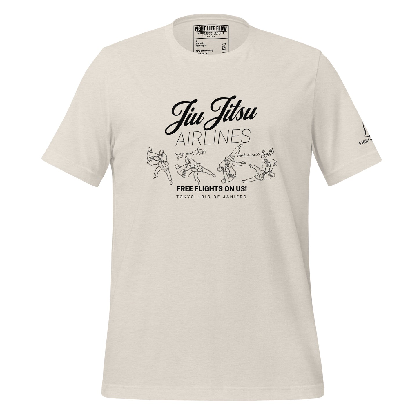 Jiu Jitsu Airlines - Cream T Shirt