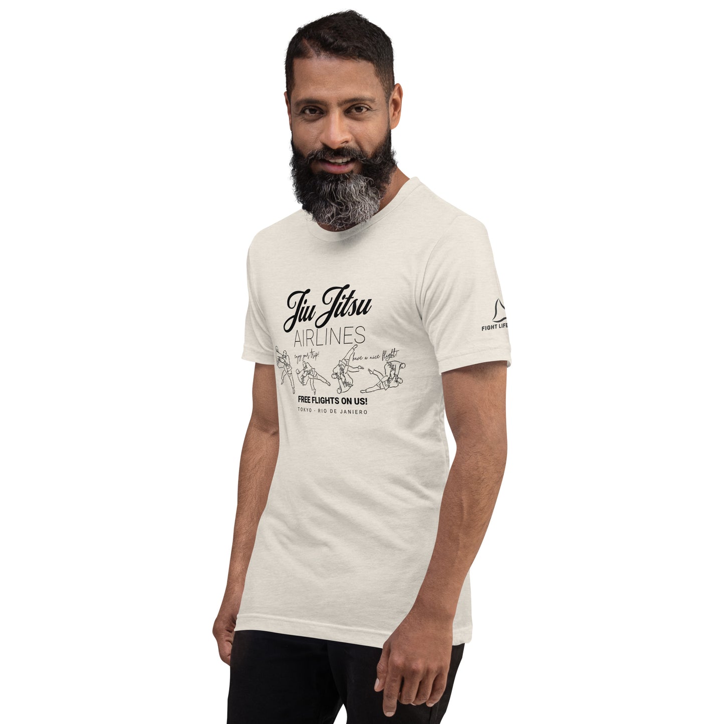 Jiu Jitsu Airlines - Cream T Shirt