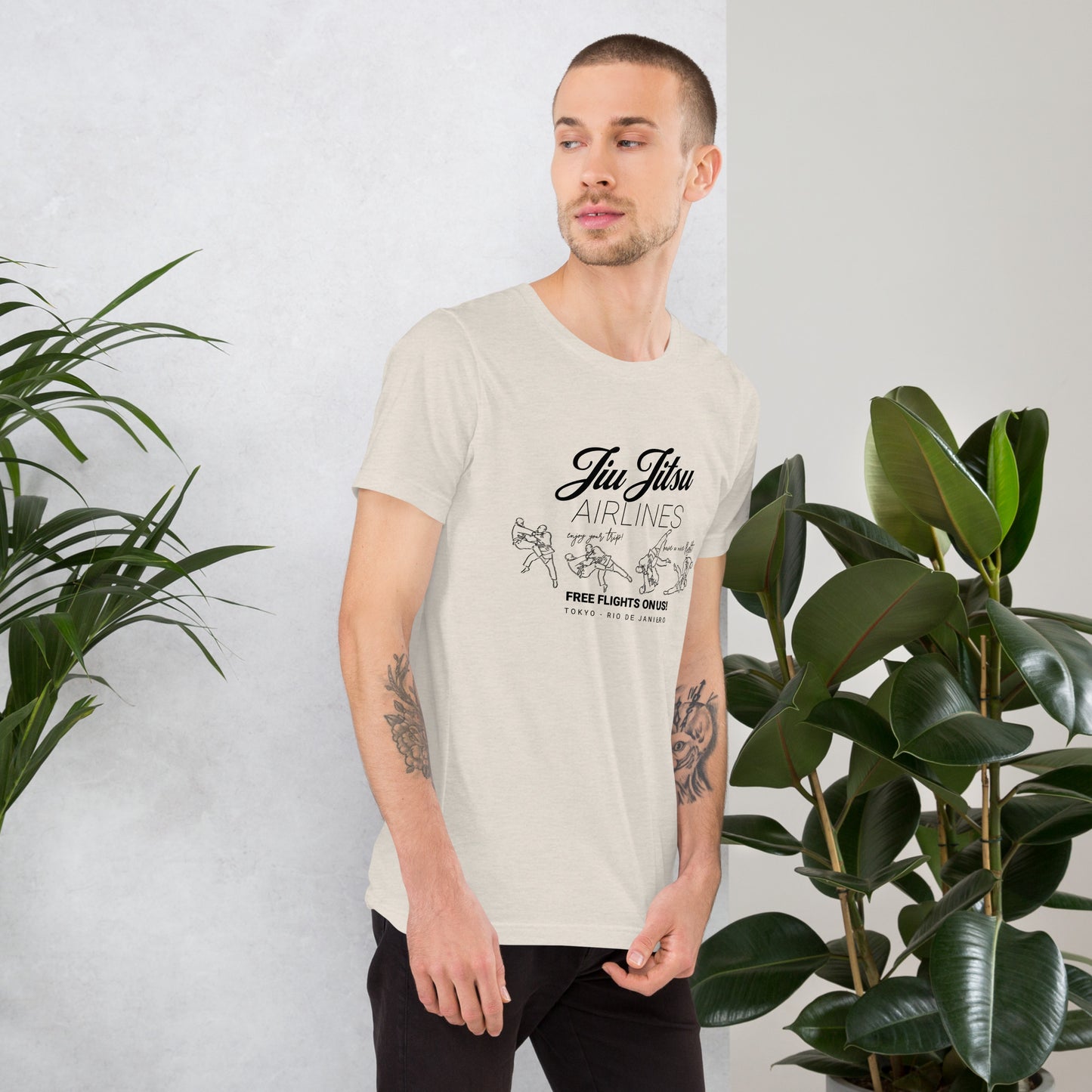 Jiu Jitsu Airlines - Cream T Shirt