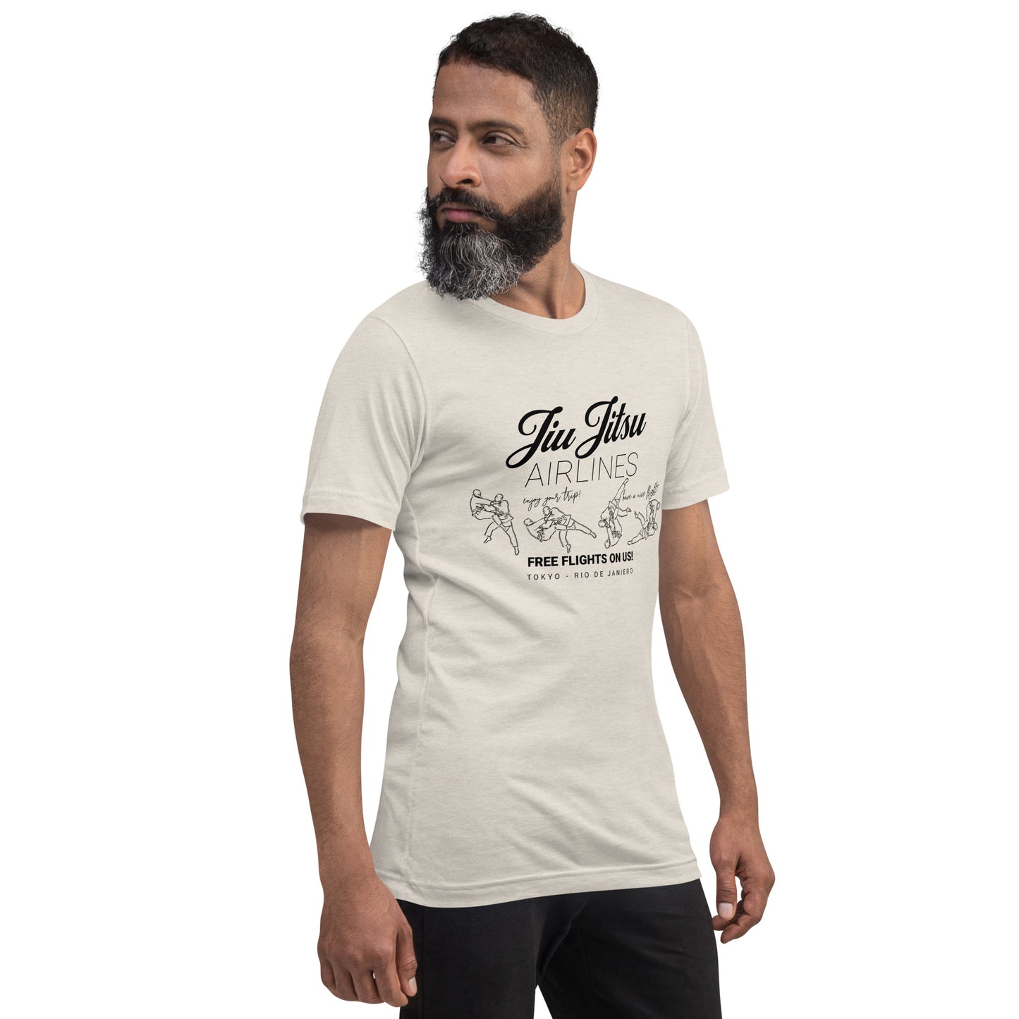Jiu Jitsu Airlines - Cream T Shirt
